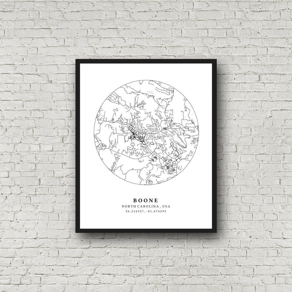 Boone North Carolina Printable Map Boone NC Wall Art - Etsy