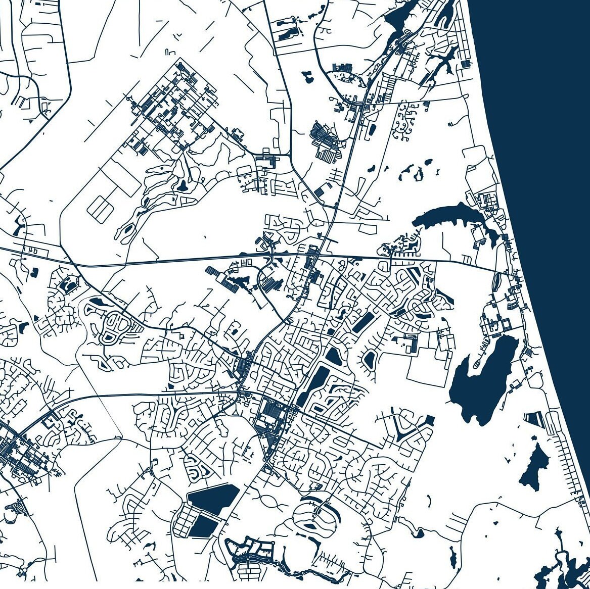 Virginia Beach Printable Map Art Virginia Beach Wall Art | Etsy