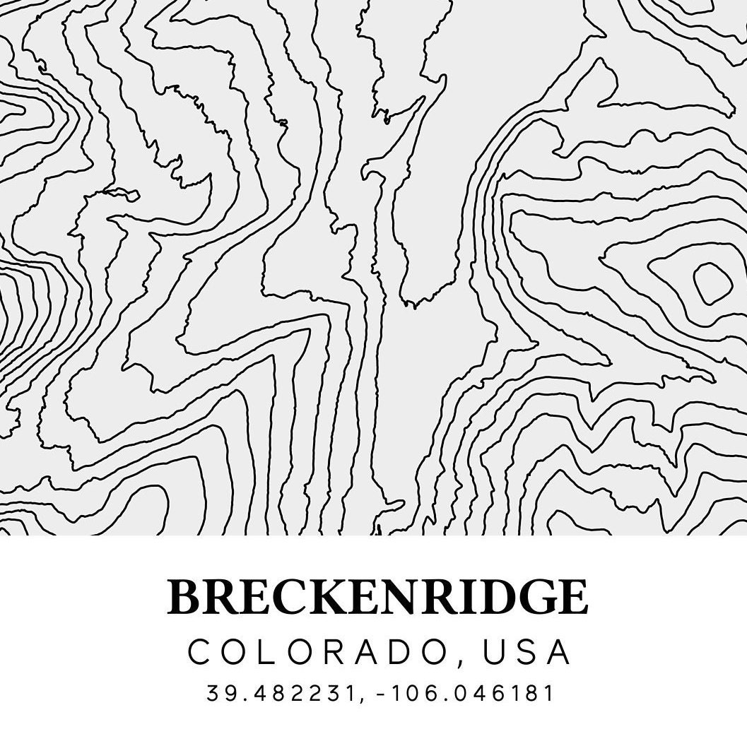 Breckenridge Colorado Printable Topographic Map Breckenridge - Etsy
