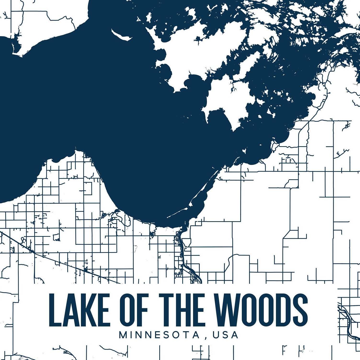 Lake of the Woods Printable Map Lake of the Woods Wall Art Etsy 日本