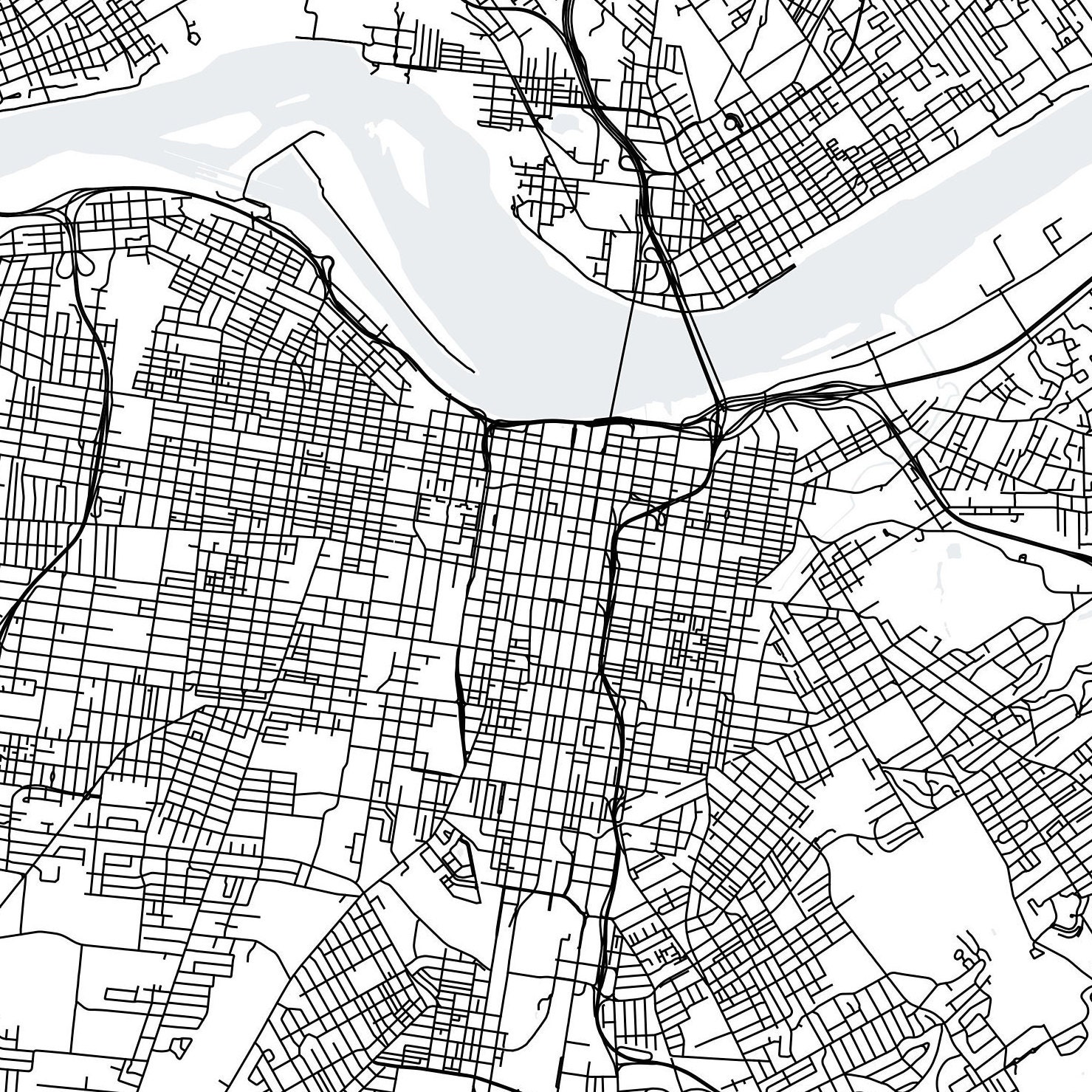 Louisville Kentucky Map Printable Printable Map for Office - Etsy