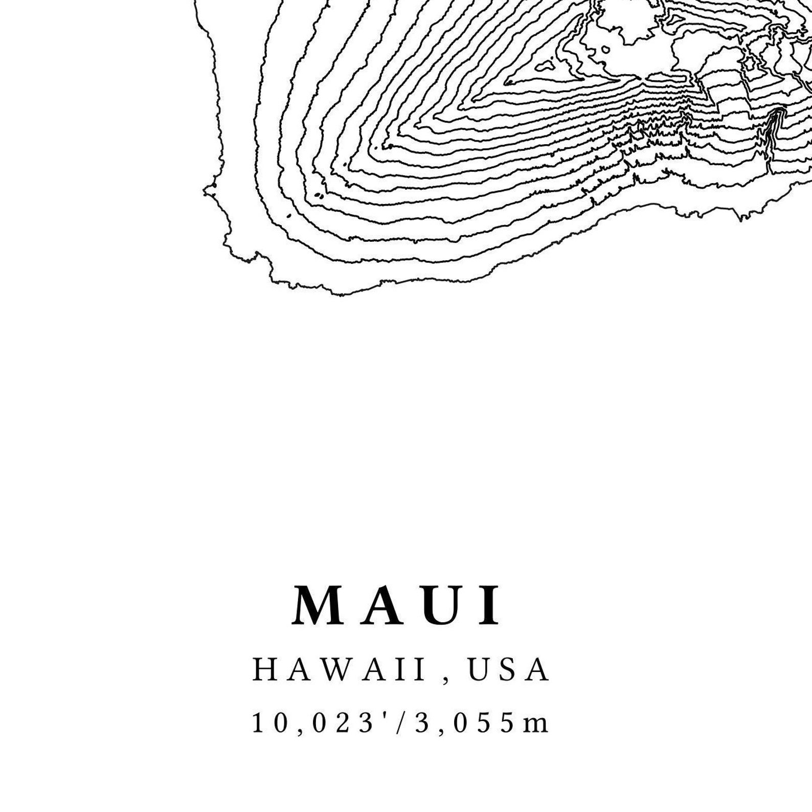 Maui Hawaii Topographic Map Maui Map Maui Hawaii Print Etsy Ireland