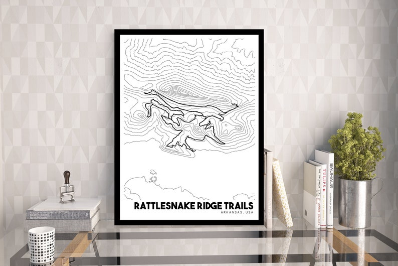 Rattlesnake Ridge Trails Topographic Map Printable Mountain Etsy