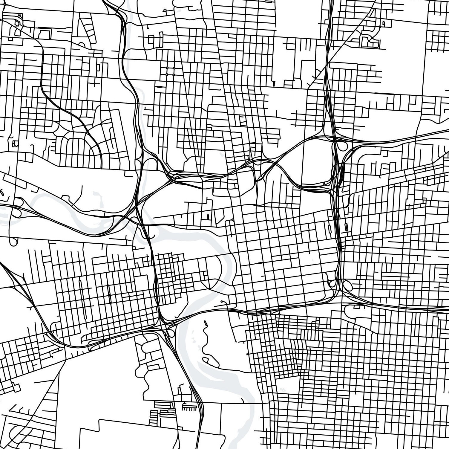 Columbus Ohio Map Printable Ohio Printable Map Ohio Wall | Etsy