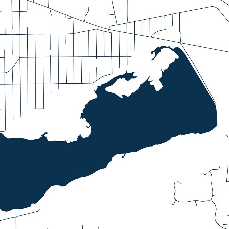 Lake Como Wisconsin Printable Map Lake Como Wall Art Etsy