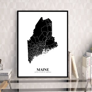 Map of Maine Printable, Maine Map Print, Printable ME Map Poster ...