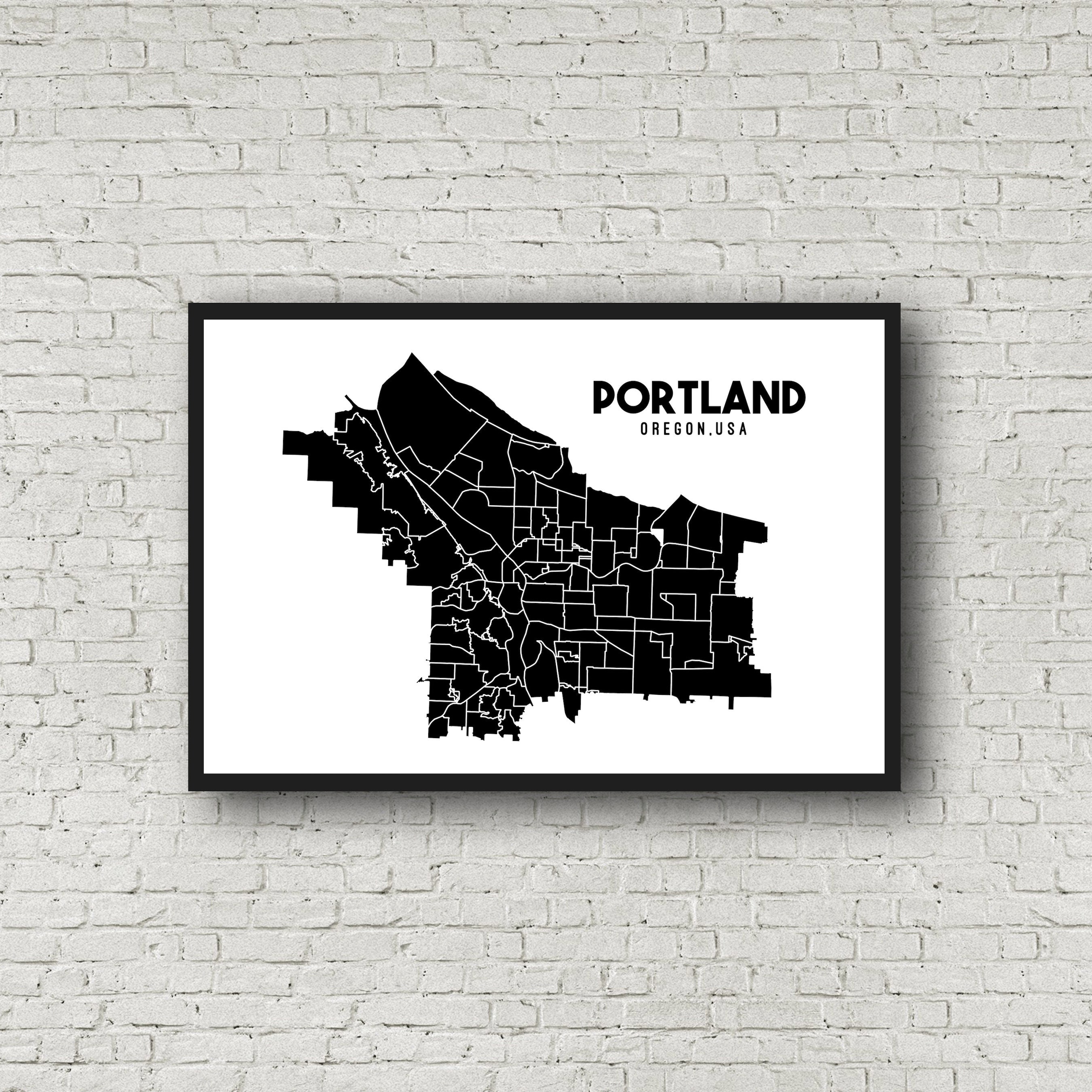 Portland City Map Print Portland Printable Map Portland Map - Etsy