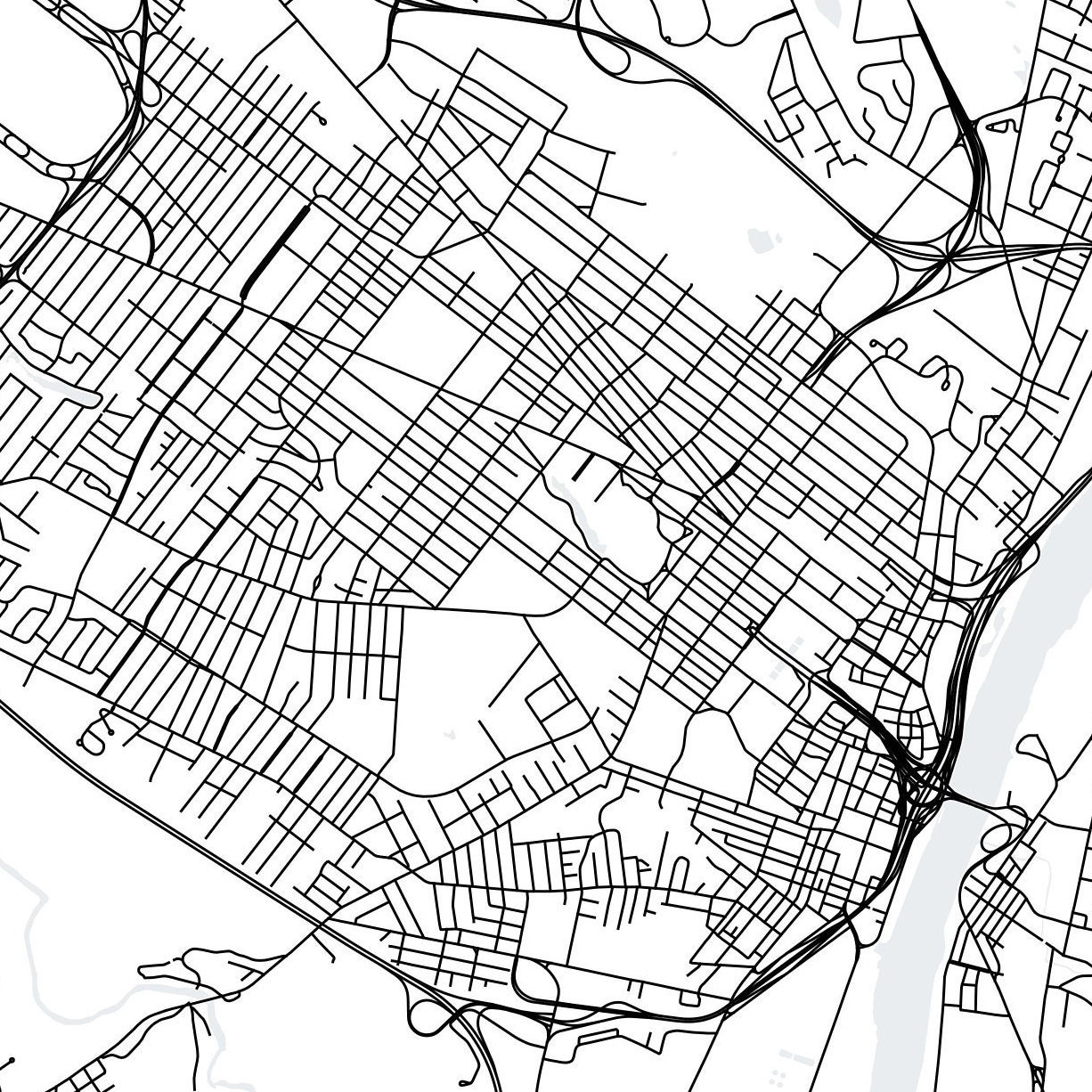 Albany New York Printable Map Albany Map Poster Albany New Etsy