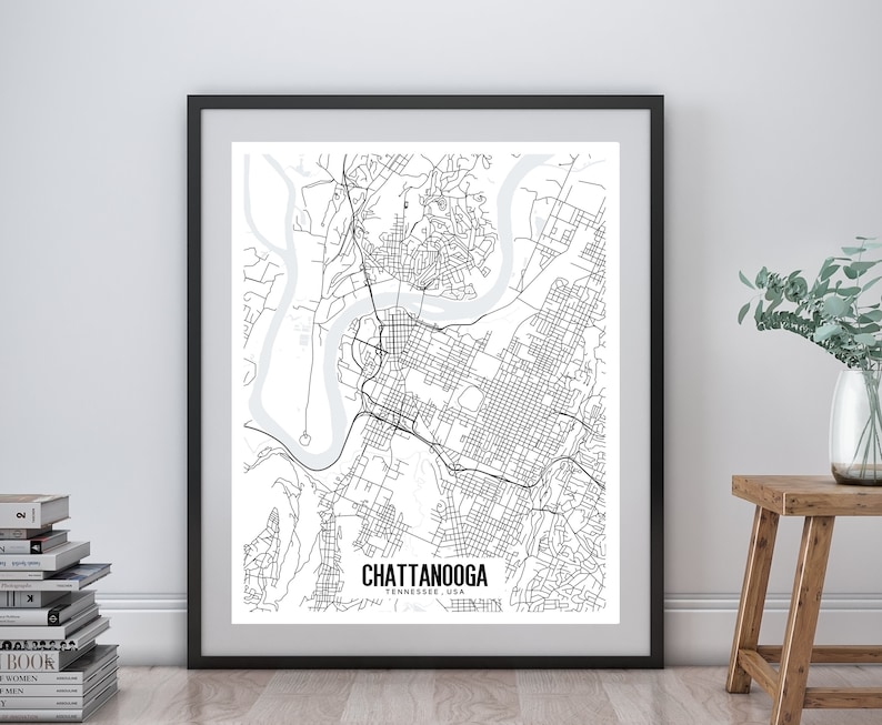 Chattanooga Tennessee Map Printable Printable Map for Office - Etsy