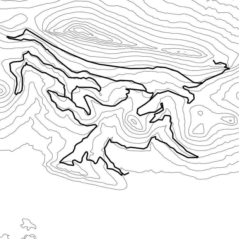 Rattlesnake Ridge Trails Topographic Map Printable Mountain Etsy