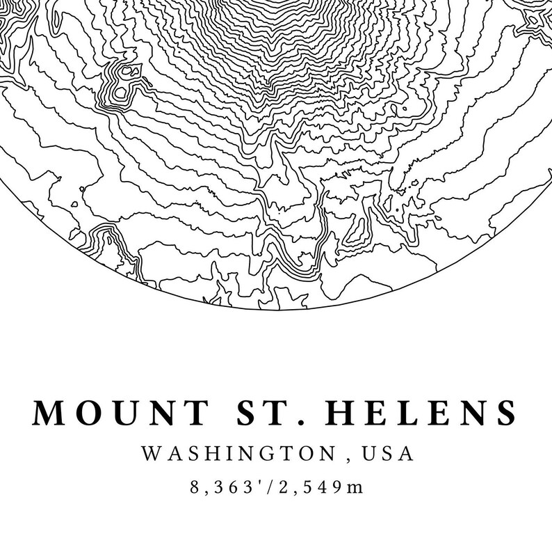 Mount St. Helens Topographic Map, Mount St. Helens Map, Mount St ...