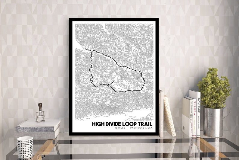 High Divide Loop Map High Divide Loop Trail Topographic Map, Printable High Divide Trail Map ...