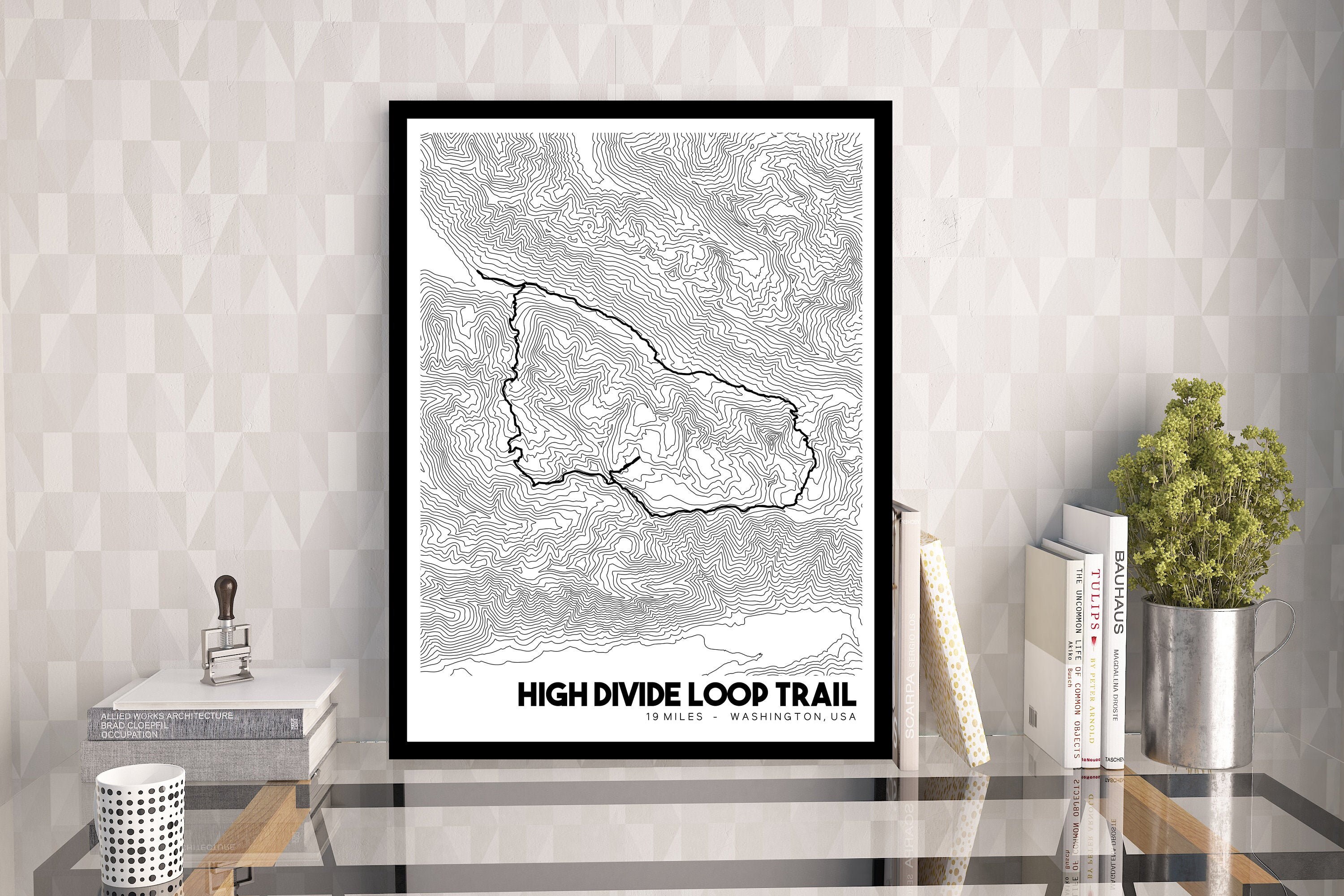High Divide Loop Trail Topographic Map, Printable High Divide Trail Map ...