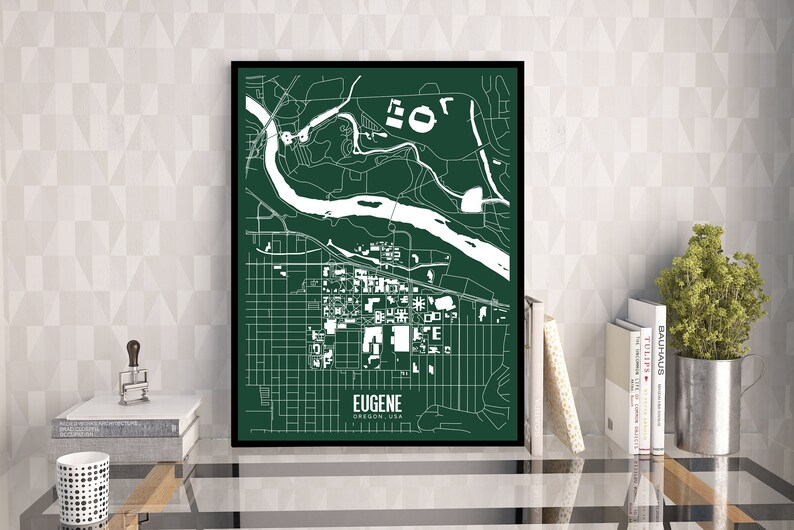 Eugene Oregon Printable Map University Of Oregon Campus Map Etsy eugene-oregon-printable-map-university-of-oregon-campus-map-etsy