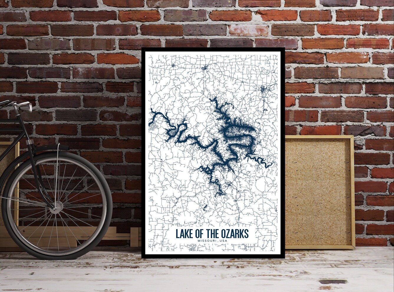 Lake of the Ozarks Printable Map Lake of the Ozarks Wall Art | Etsy