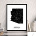 Map of Arizona Printable Arizona Map Print Printable AR Map - Etsy
