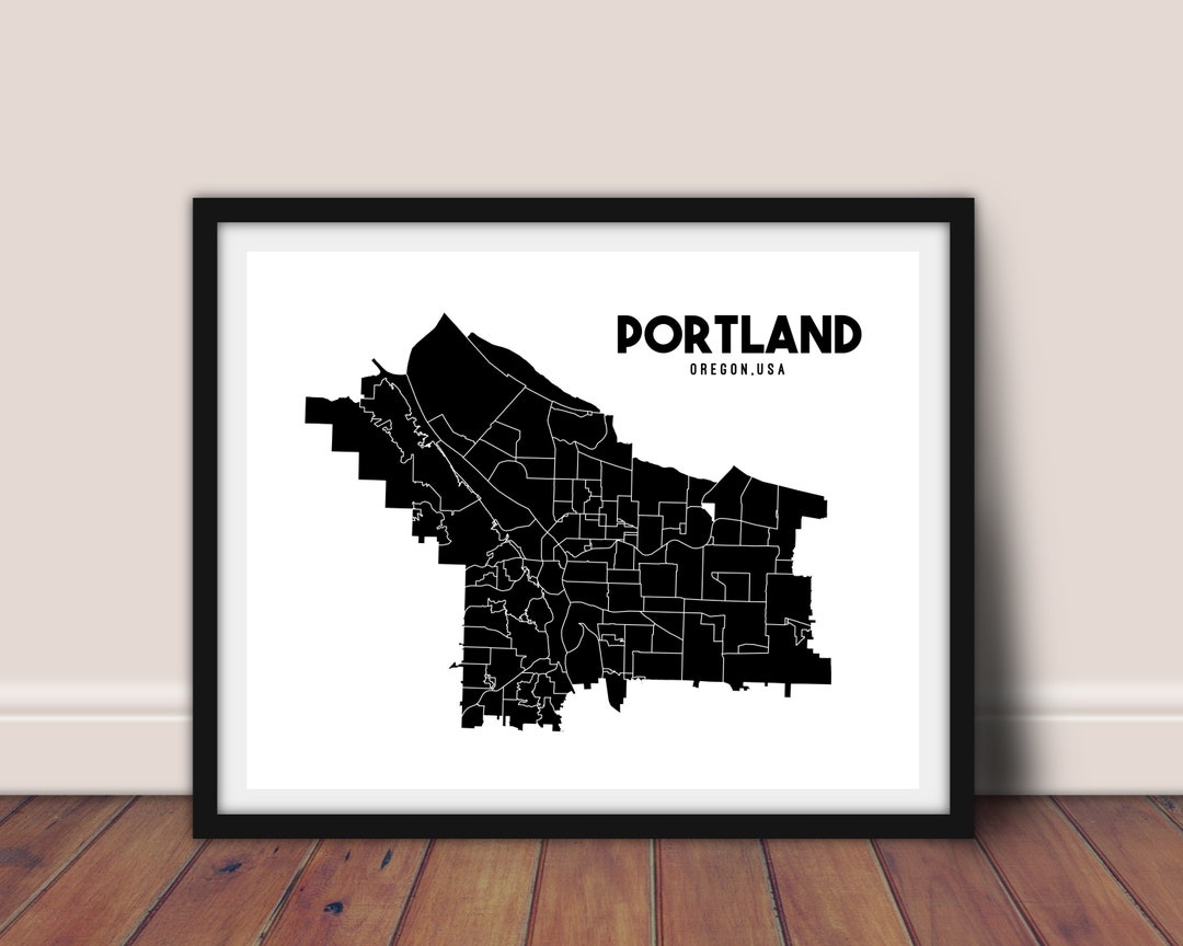 Portland City Map Print Portland Printable Map Portland Map - Etsy
