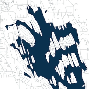 Lake Tapps Washington Printable Map, Lake Tapps Wall Art, Lake Tapps