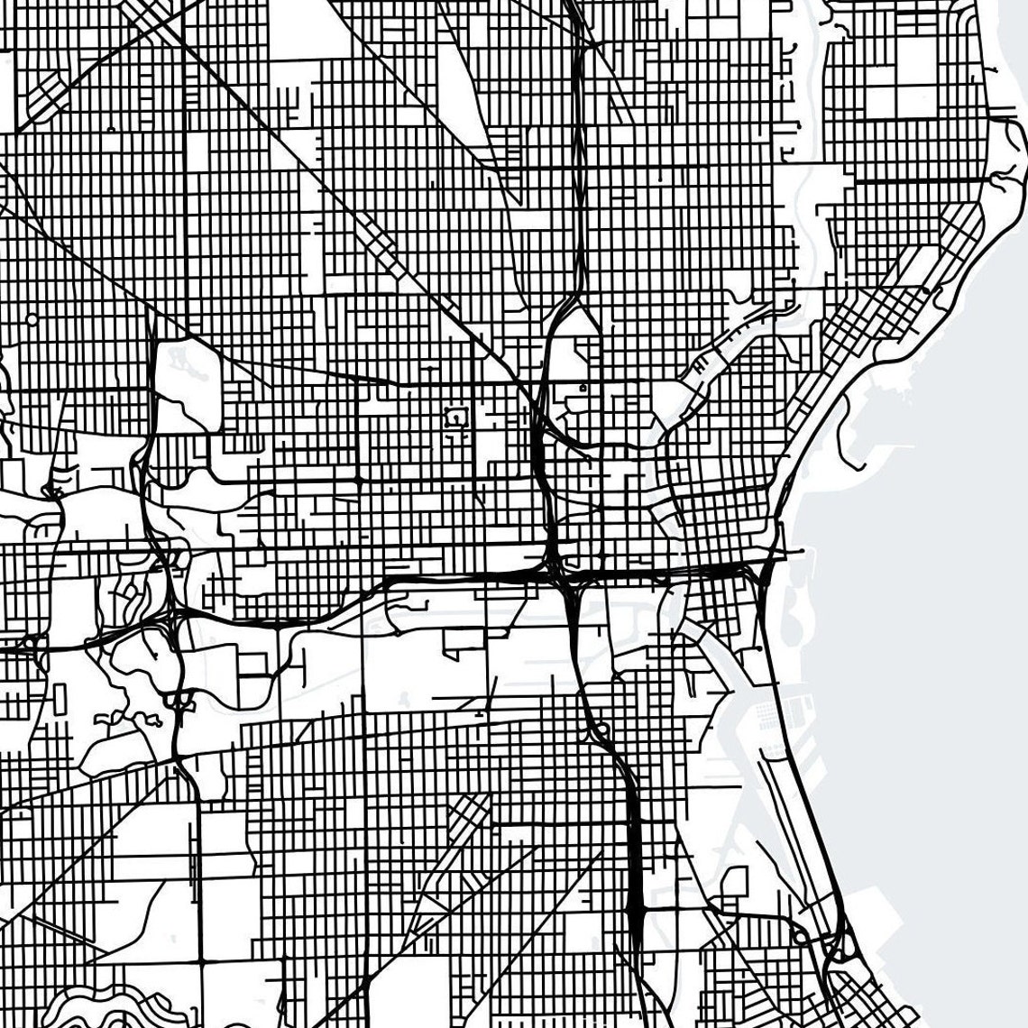 Milwaukee Wisconsin Map Printable Printable Map for Office | Etsy