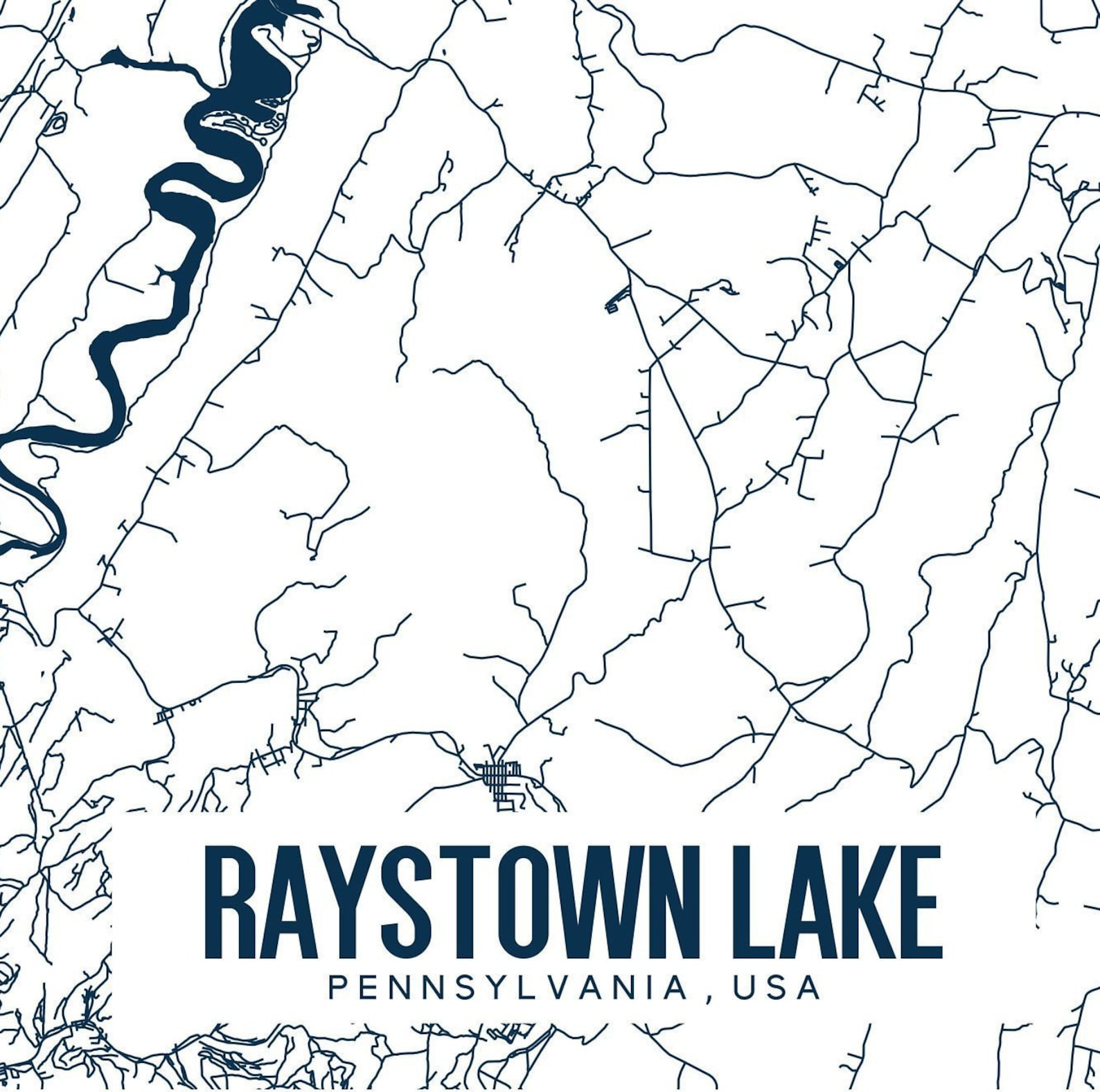 Raystown Lake Pennsylvania Printable Map Raystown Lake Map Etsy UK