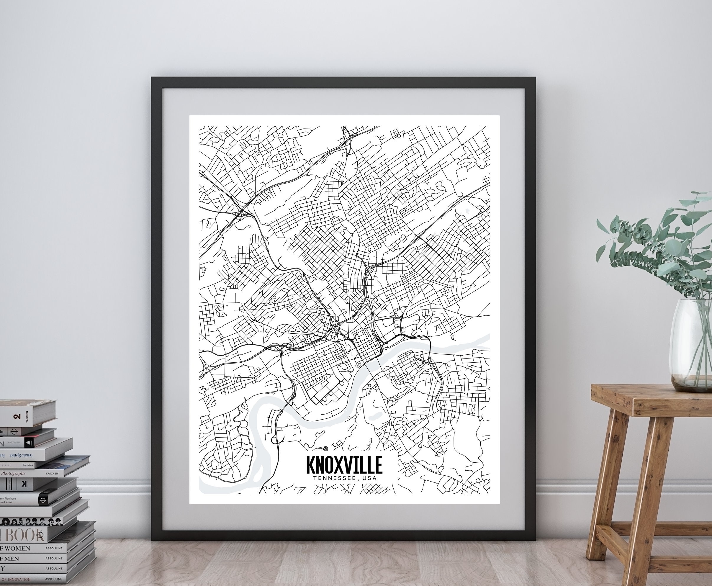 Knoxville Tennessee Printable Map Knoxville Map Art - Etsy