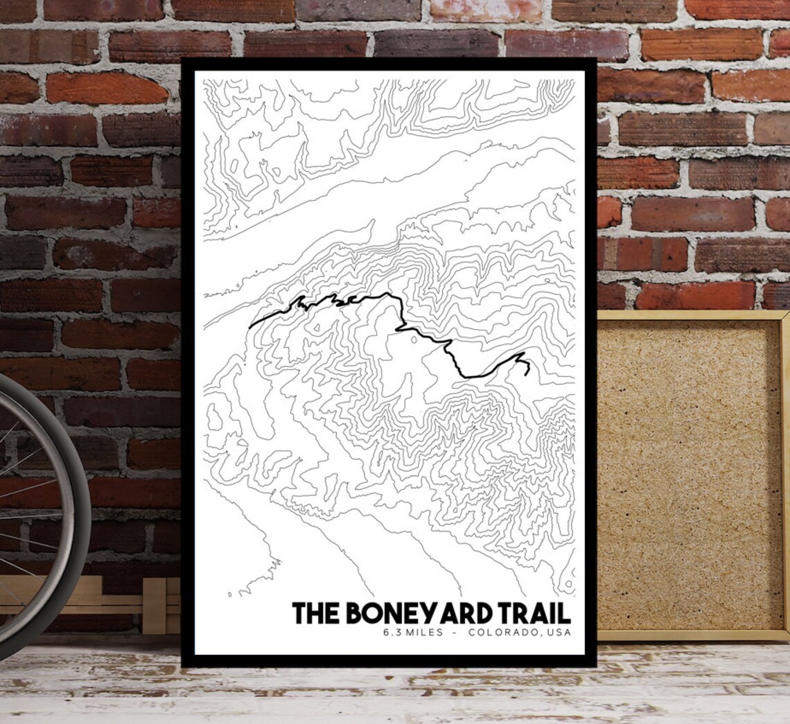 The Boneyard Trail Topographic Map Eagle Colorado Map Etsy