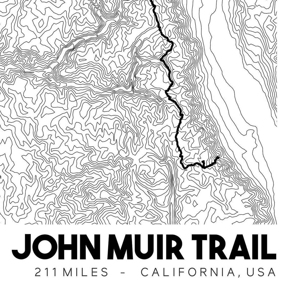 John Muir Trail Printable Hiking Map California Topographic - Etsy