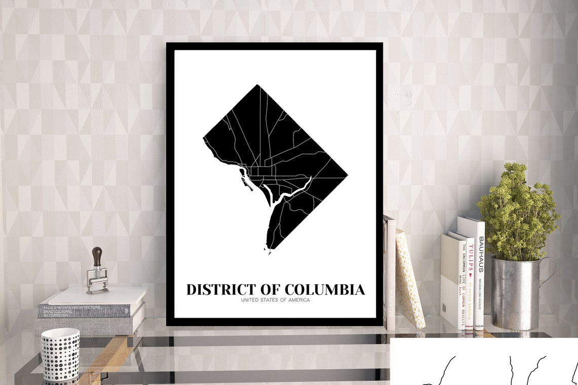 Map of Washington DC Printable DC Map Print Printable DC Map | Etsy