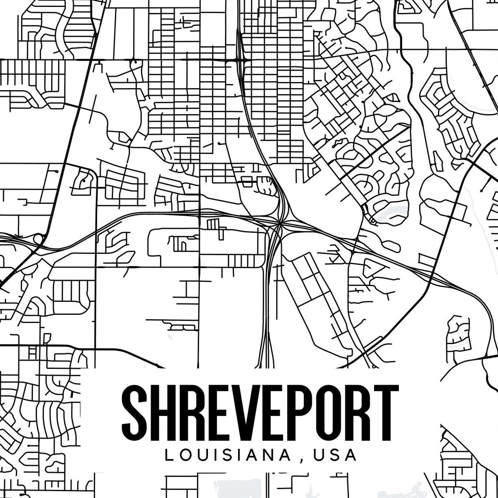 Shreveport Map Printable