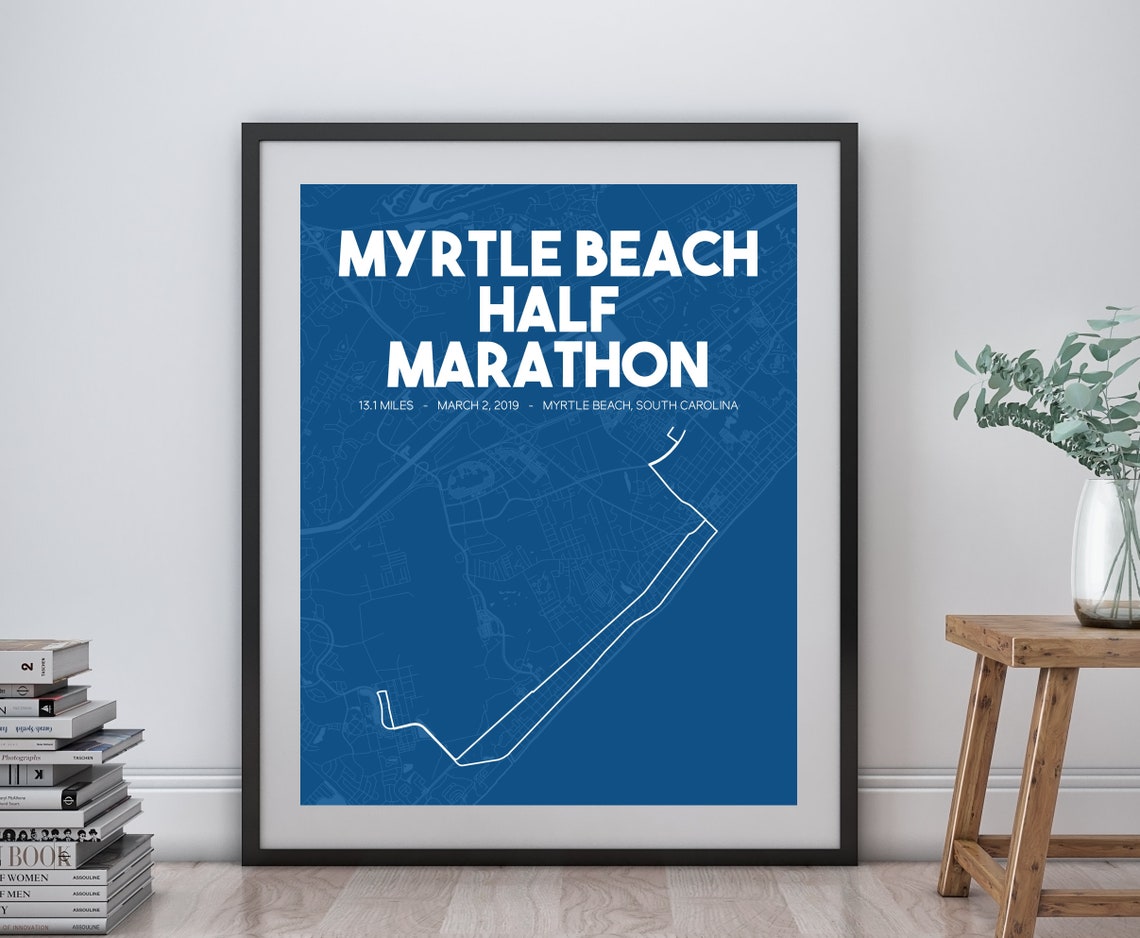 2019 Myrtle Beach Half Marathon Printable Race Route Custom Etsy