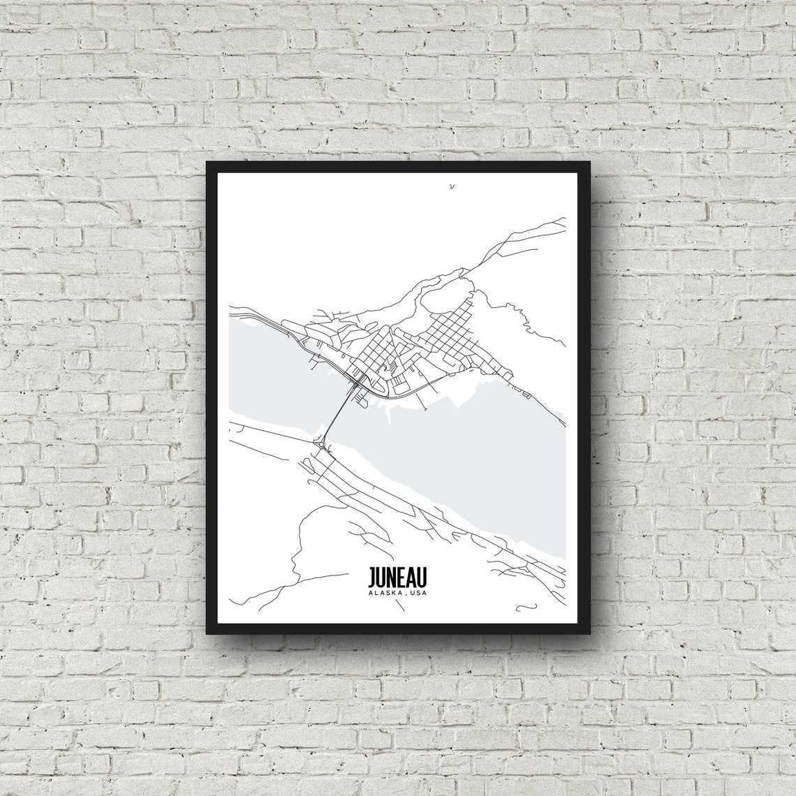 Juneau Alaska Map Printable Juneau Map Art Alaska Map | Etsy
