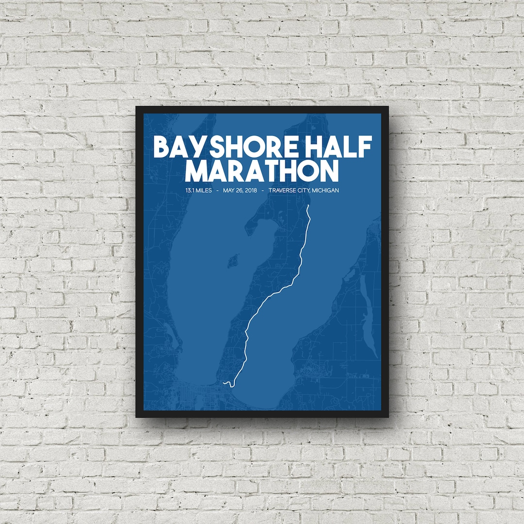 2018 Bayshore Half Marathon Printable Race Route, Custom Half Marathon ...