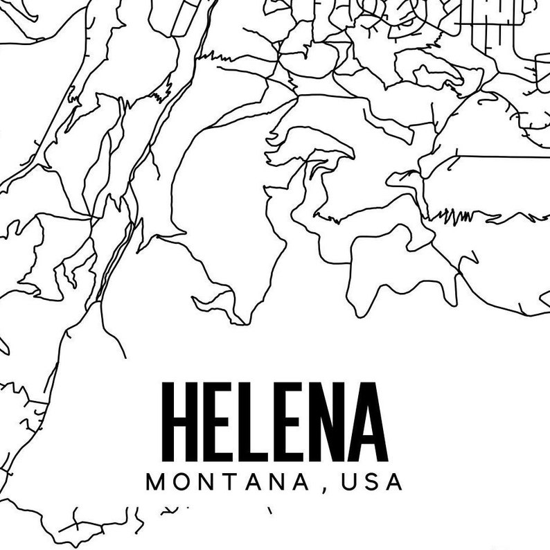 Helena Montana Map Printable Montana Map Art Helena Map Art - Etsy
