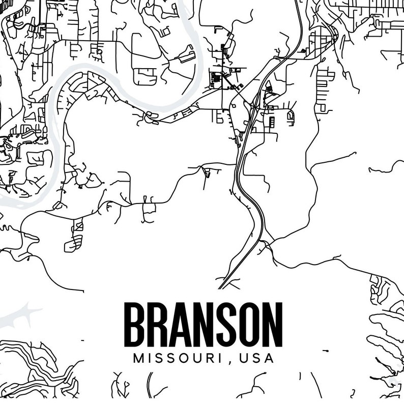 Branson Missouri Printable Map Branson Map Art Printable Etsy