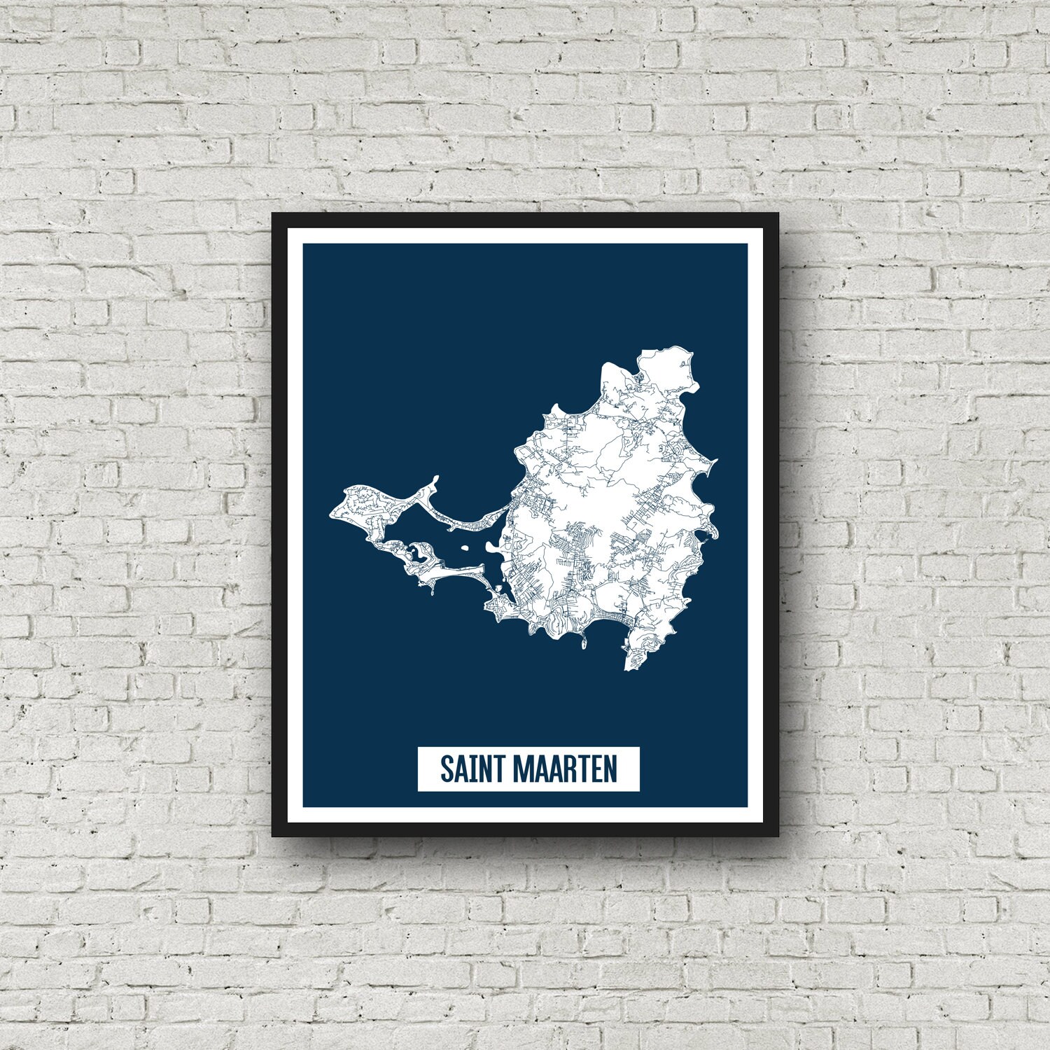Saint Maarten Printable Map St Maarten Wall Art Beach Map - Etsy