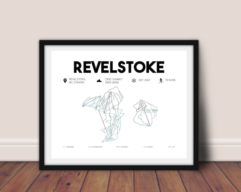 Revelstoke BC Printable Ski Map Ski Map | Etsy