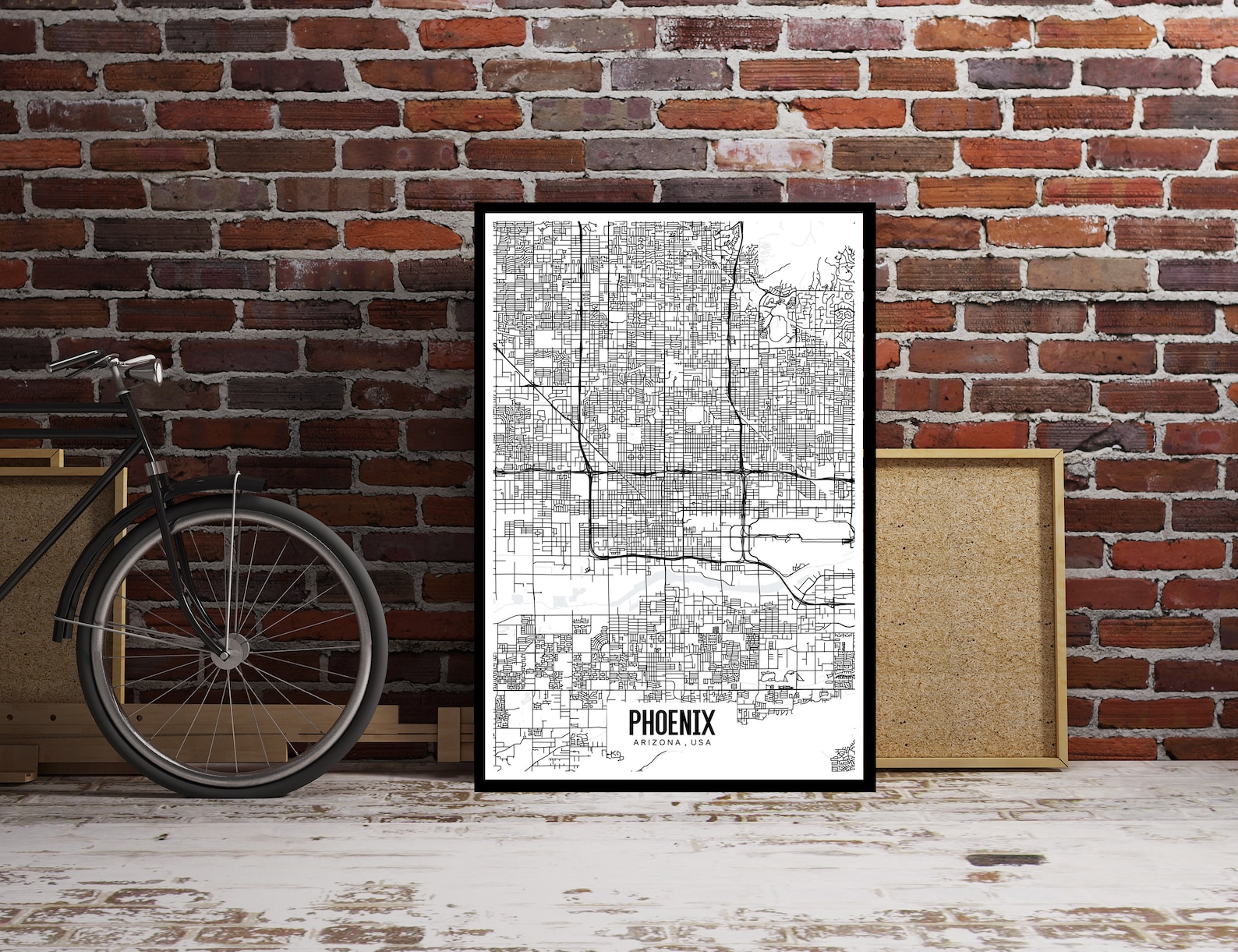 Phoenix Arizona Map Printable Phoenix Map Art AZ Map Art | Etsy
