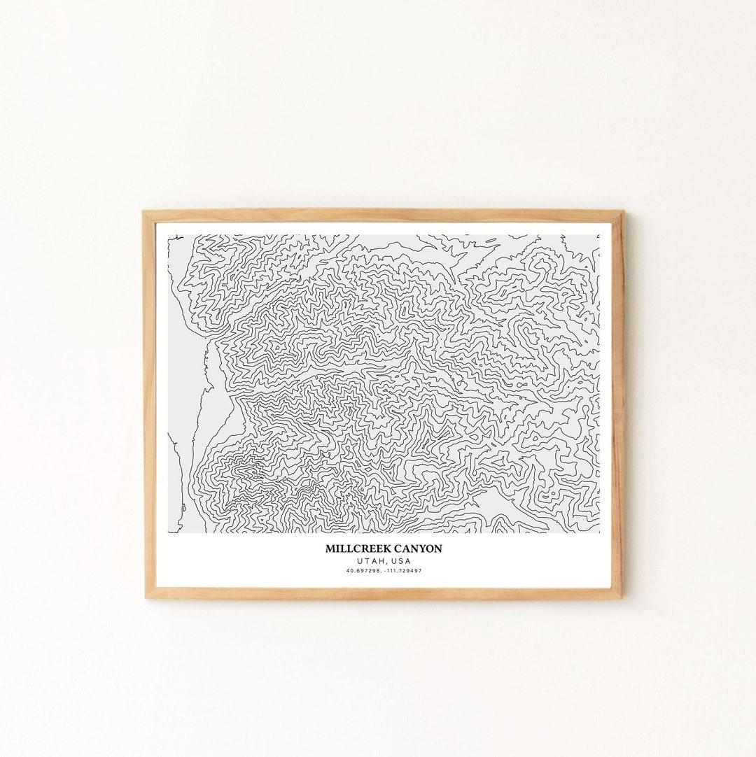 Millcreek Canyon Printable Topographic Map 16x20, Millcreek Canyon Utah ...