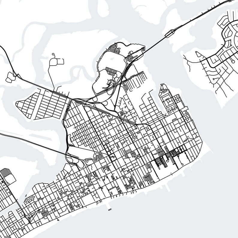 Atlantic City New Jersey Printable Map Atlantic City Map New - Etsy