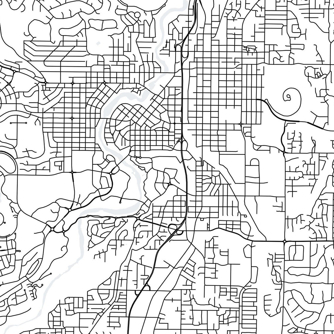 Bend Oregon printable map Bend Oregon map print Oregon wall Etsy