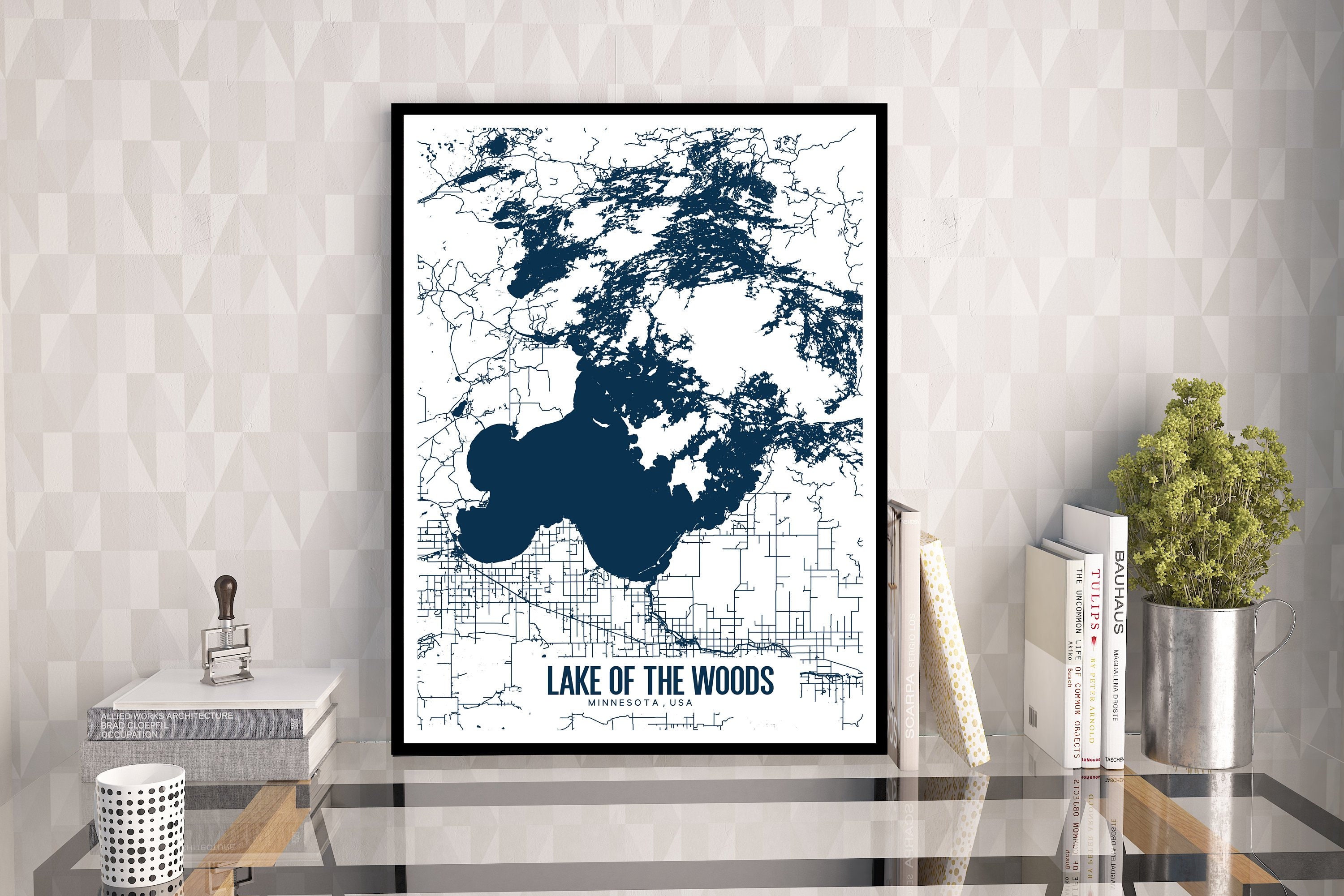 Lake of the Woods Printable Map Lake of the Woods Wall Art - Etsy Canada