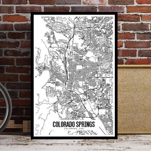 Colorado Springs Printable Map, Colorado Springs, Colorado Wall Decor ...
