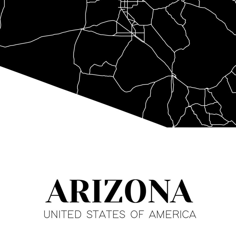 Map of Arizona Printable Arizona Map Print Printable AR Map - Etsy
