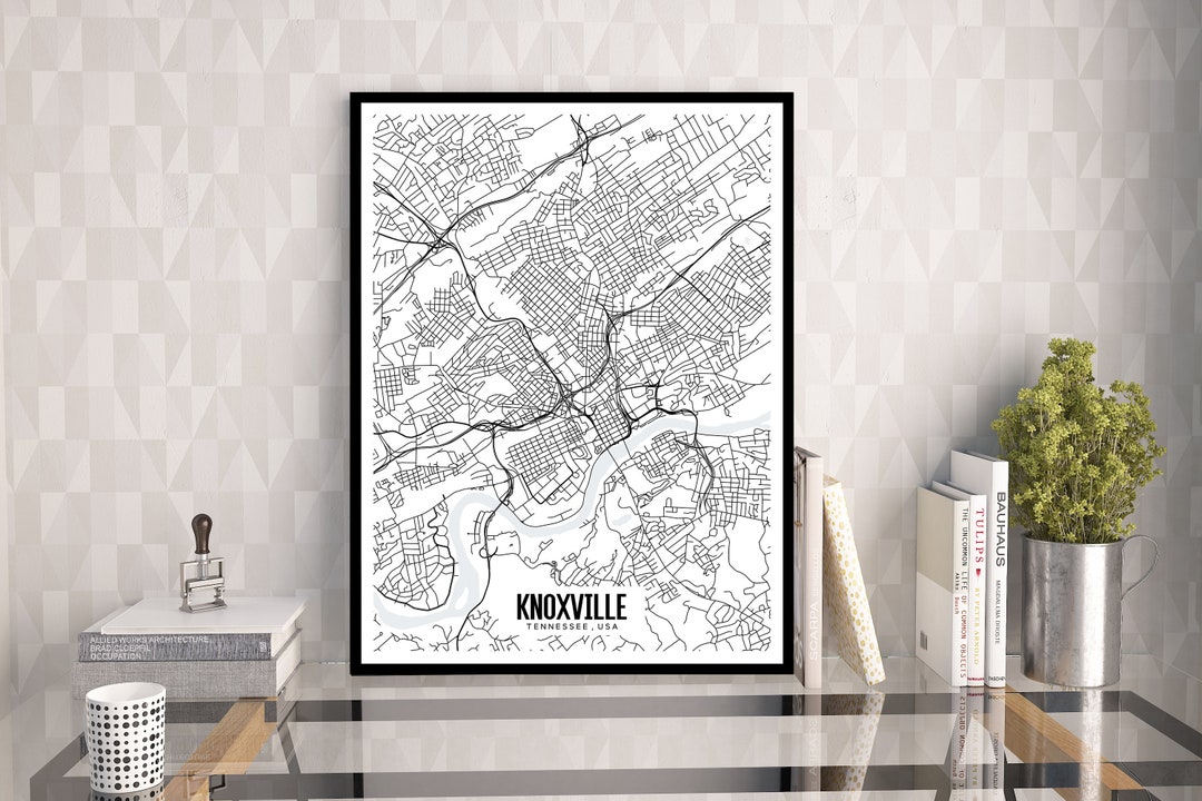Knoxville Tennessee Printable Map, Knoxville Map Art, Knoxville TN Map ...