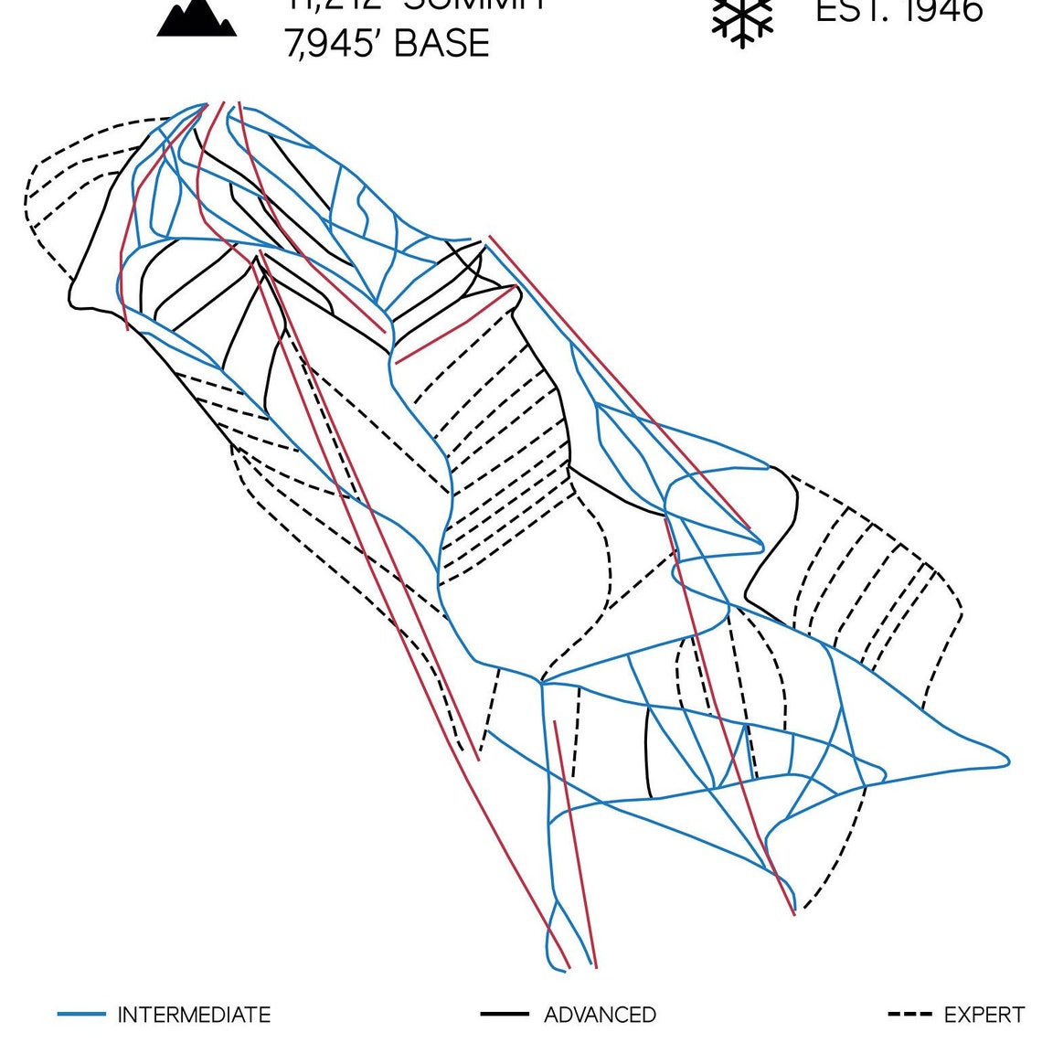 Aspen Colorado Printable Ski Map 16x20 - Etsy