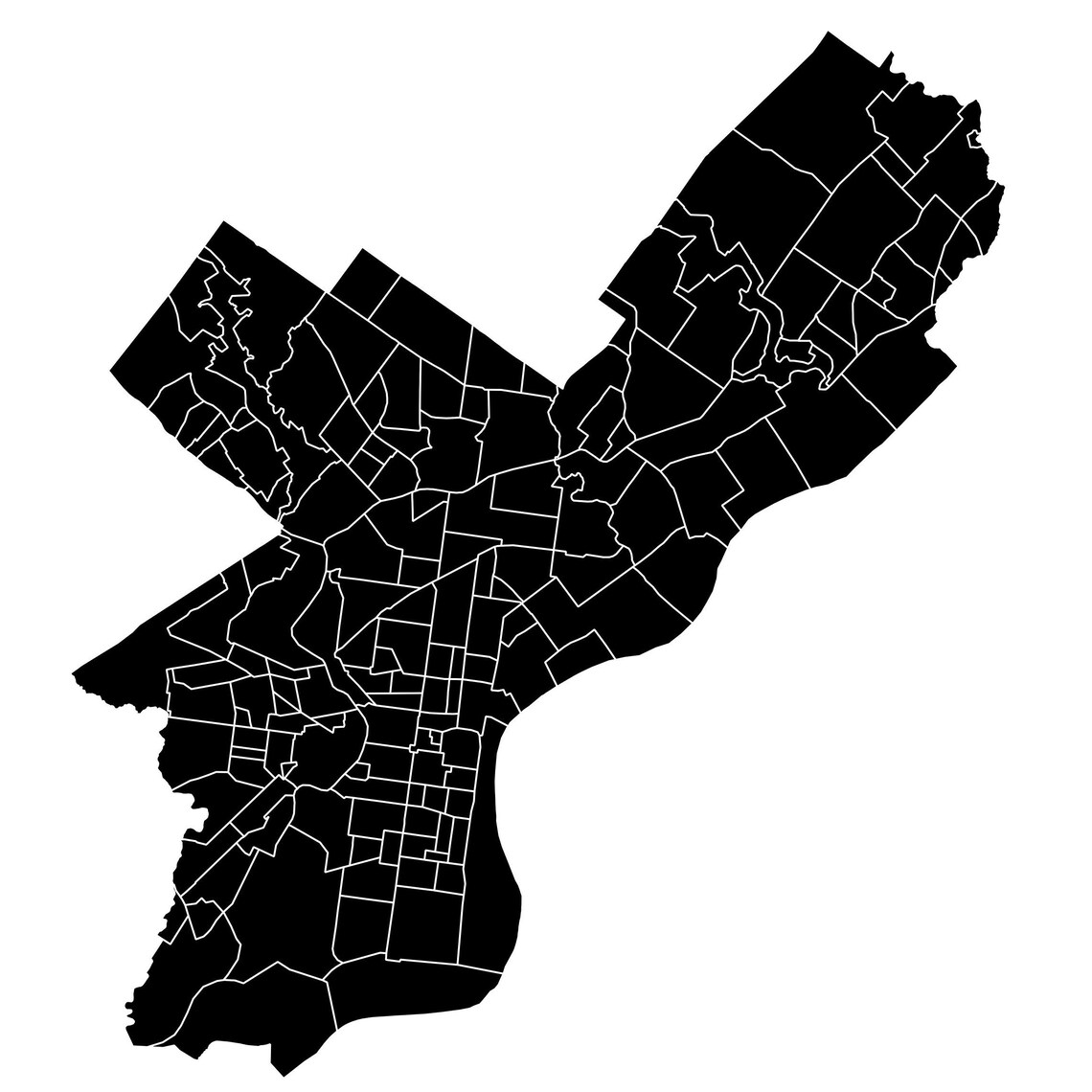 Philadelphia Neighborhoods Printable Map Philly Map Poster | Etsy