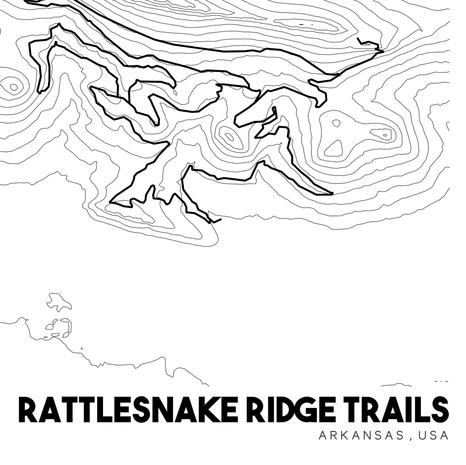 Rattlesnake Ridge Trails Topographic Map Printable Mountain Etsy