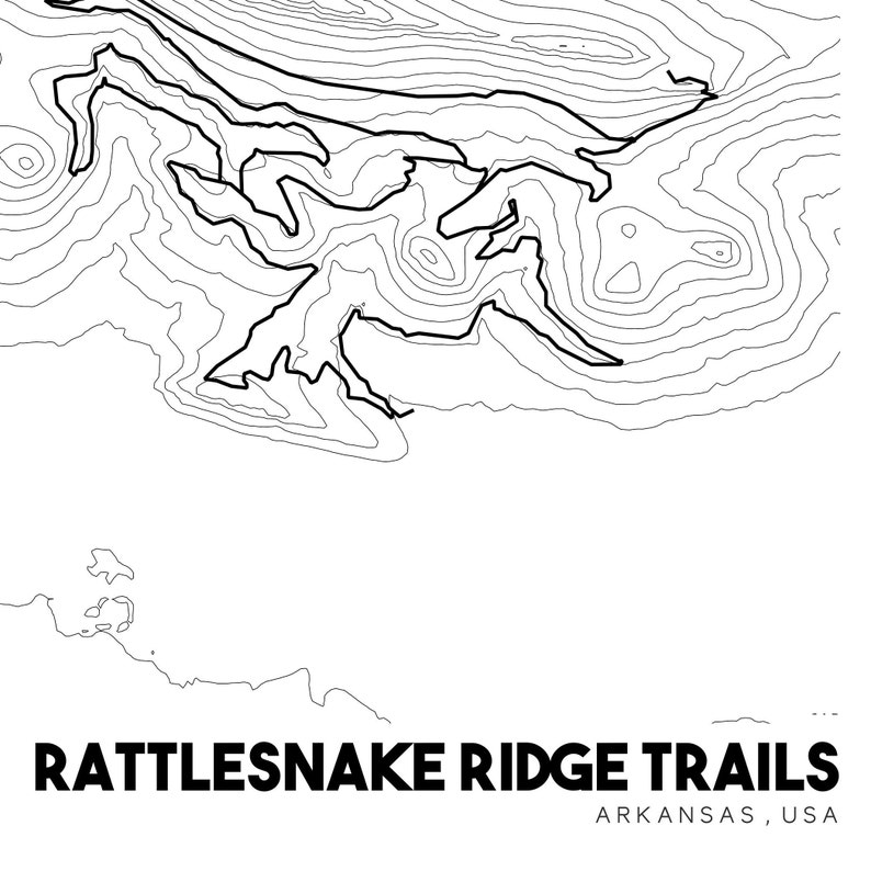 Rattlesnake Ridge Trails Topographic Map Printable Mountain Etsy