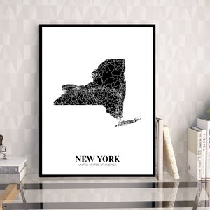 Map of New York Printable New York Map Printable NY Map - Etsy