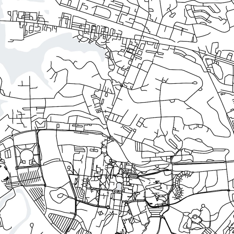 Clemson Map Clemson South Carolina Printable Map Clemson SC Etsy